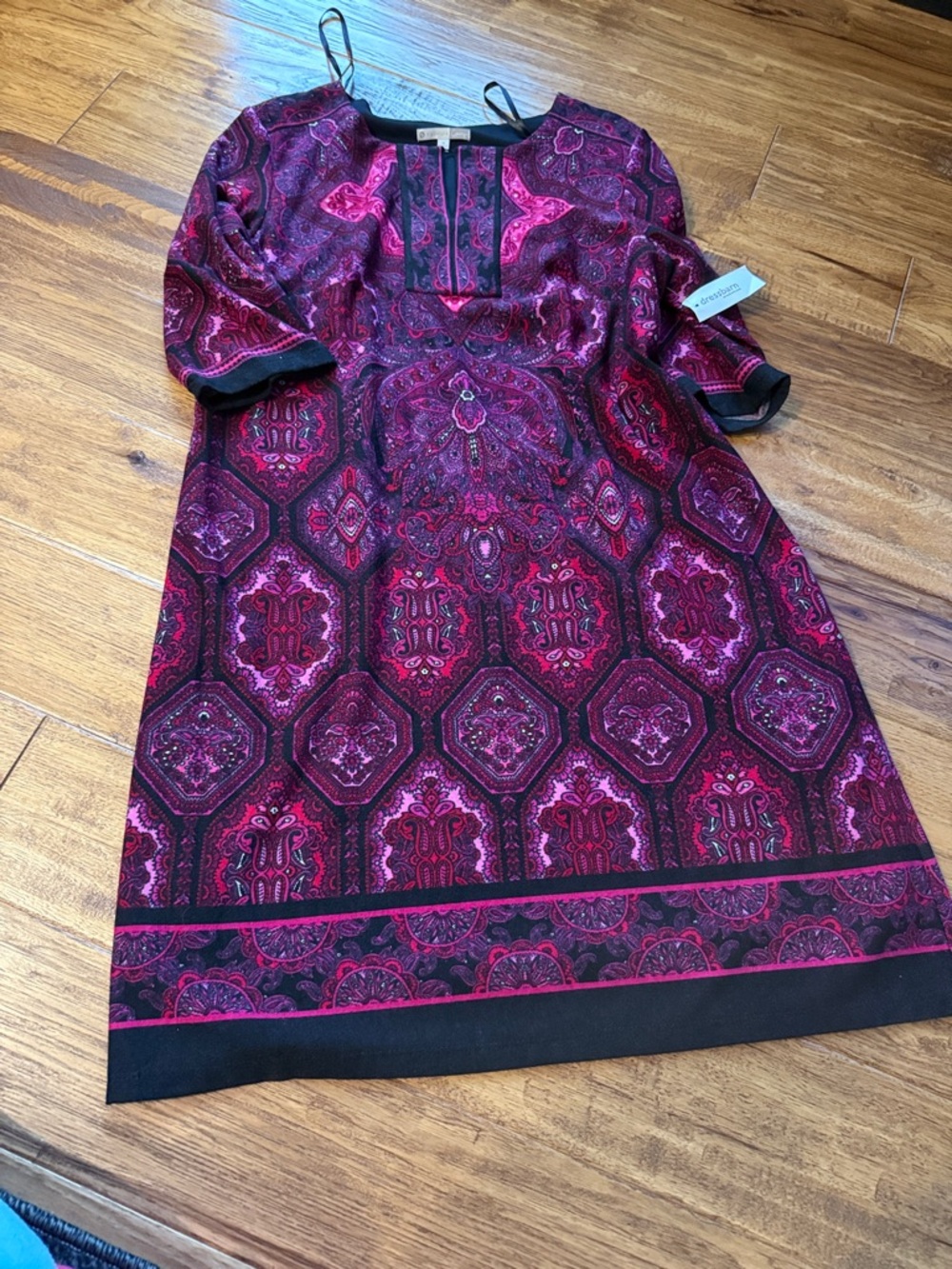 Women’s Pink & Black Printed Dress